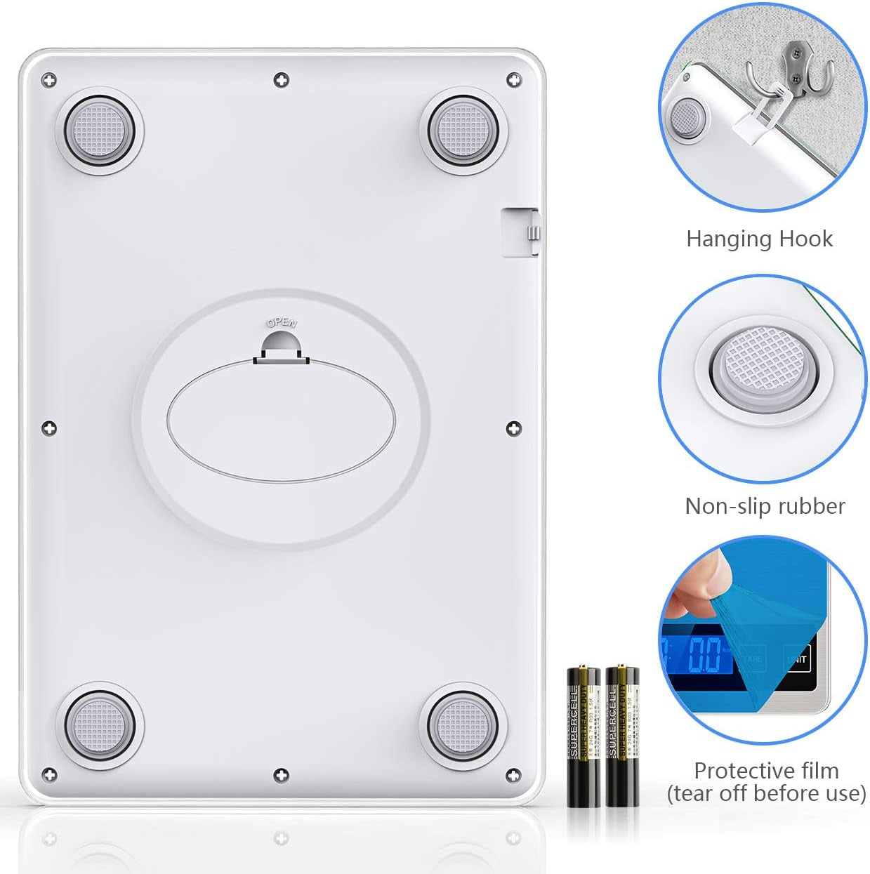 Food Scale, 22Lb Digital Kitchen Scale Weight Grams and Oz for Cooking Baking, 1G/0.1Oz Precise Graduation, Stainless Steel and Tempered Glass
