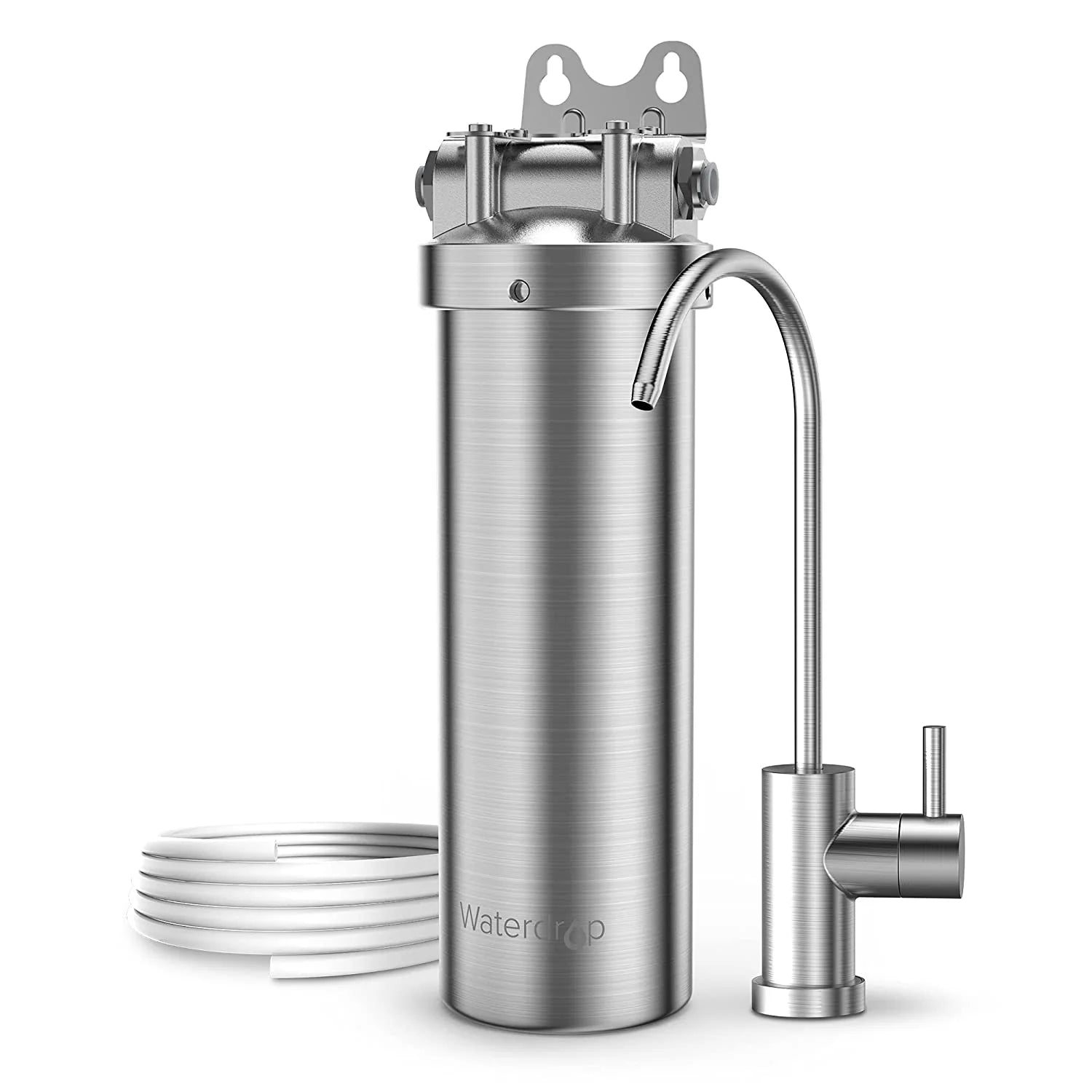 Stainless Steel Undersink Water Filtration System with Dedicated Faucet