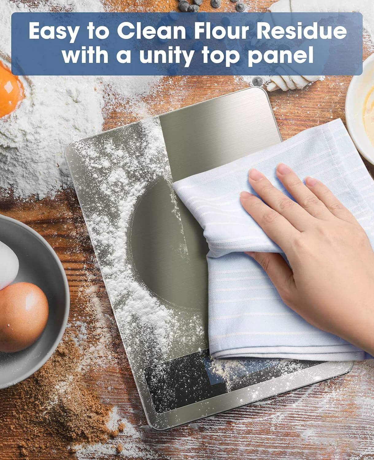 Food Scale, 22Lb Digital Kitchen Scale Weight Grams and Oz for Cooking Baking, 1G/0.1Oz Precise Graduation, Stainless Steel and Tempered Glass